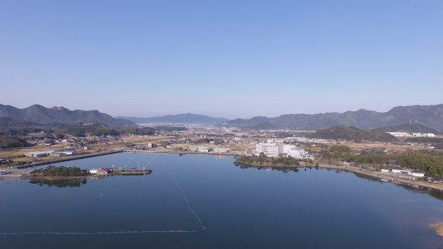 空から見た長沢池